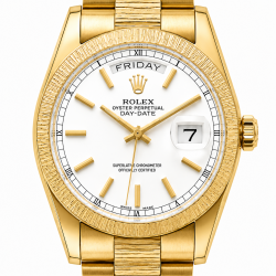 Rolex Day-Date 36MM 18078 18K Yellow Gold Bark Finish Watch